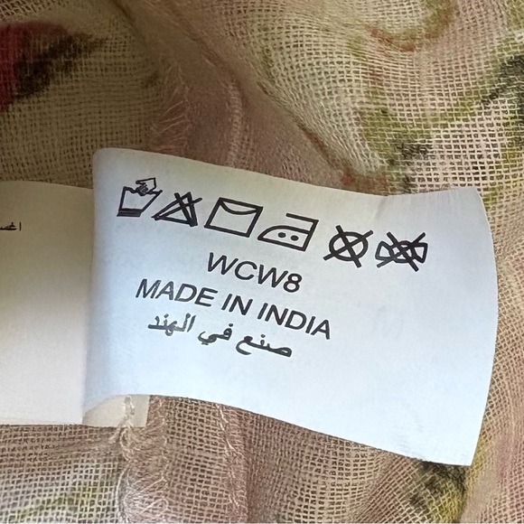 Bombay Paisley Floral Linen Dress with Eyelet Lace Trim - Medium - Picture 7 of 8